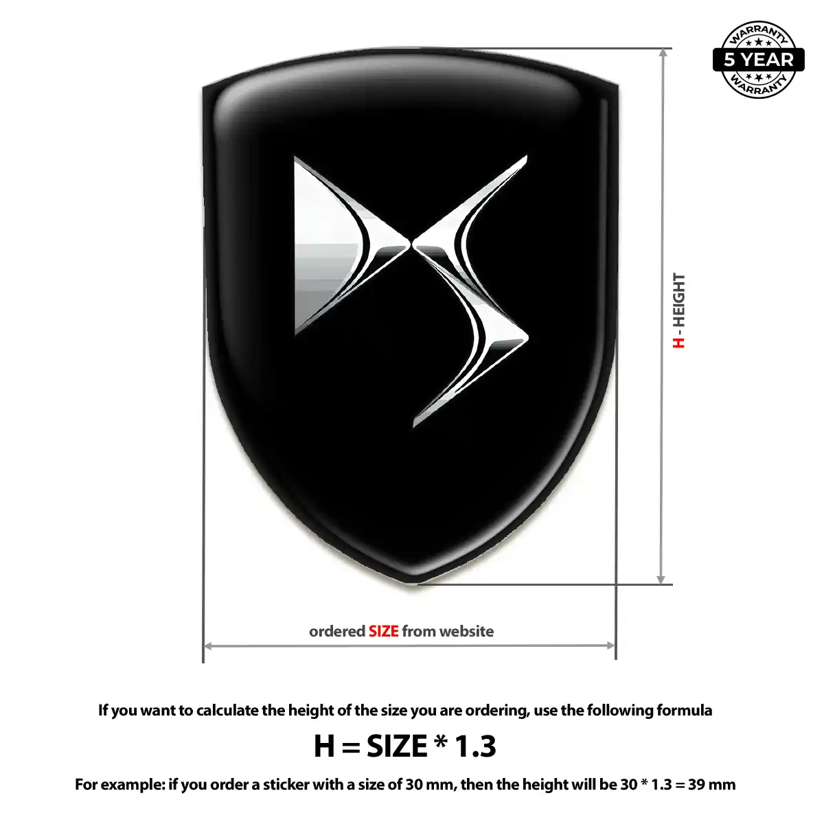 Citroen 3D Emblem Sticker Resin Luxe