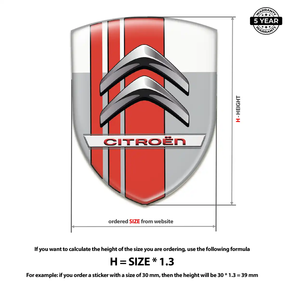 Citroen 3D Emblem Sticker Signature Grade
