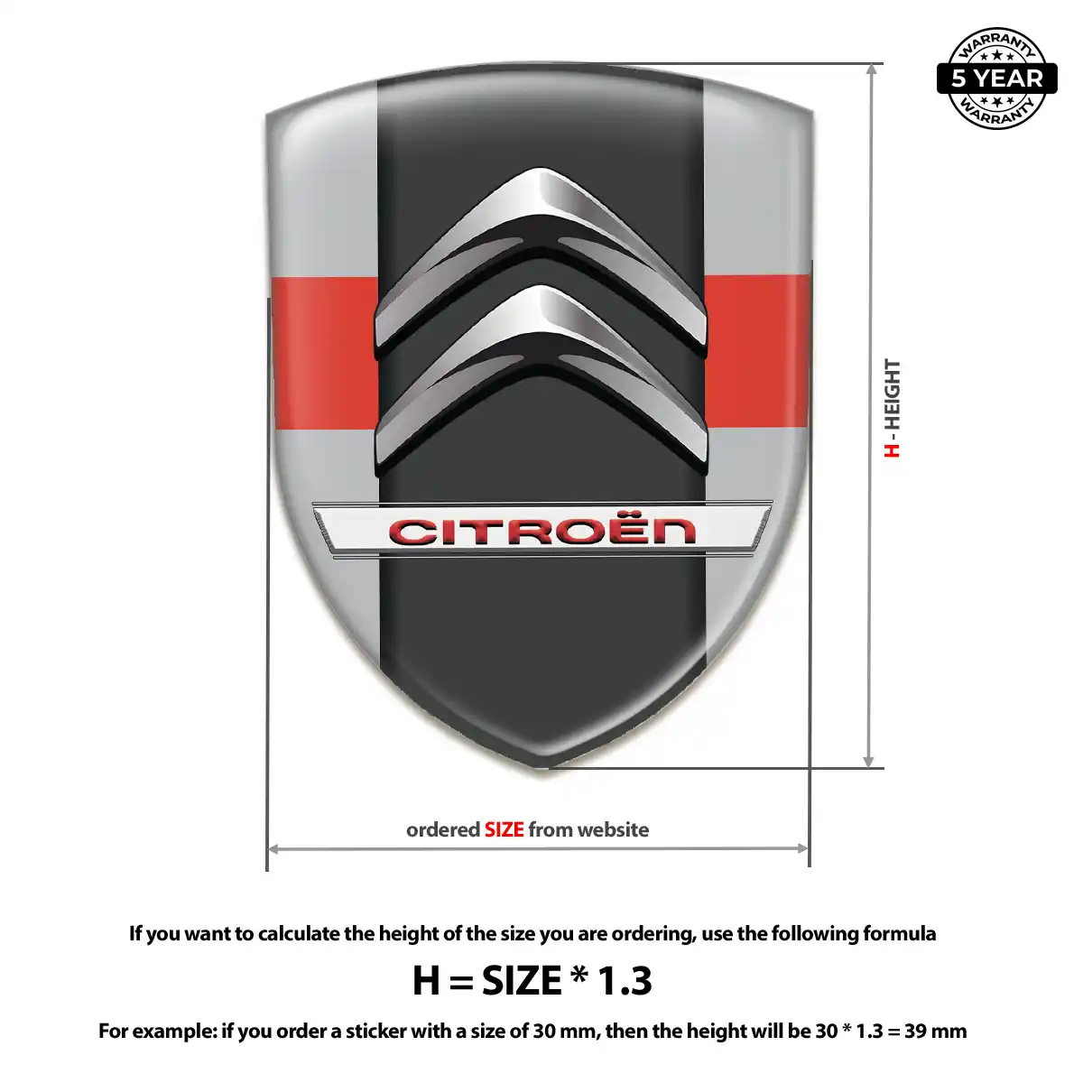 Citroen 3D Emblem Sticker Sleek Style