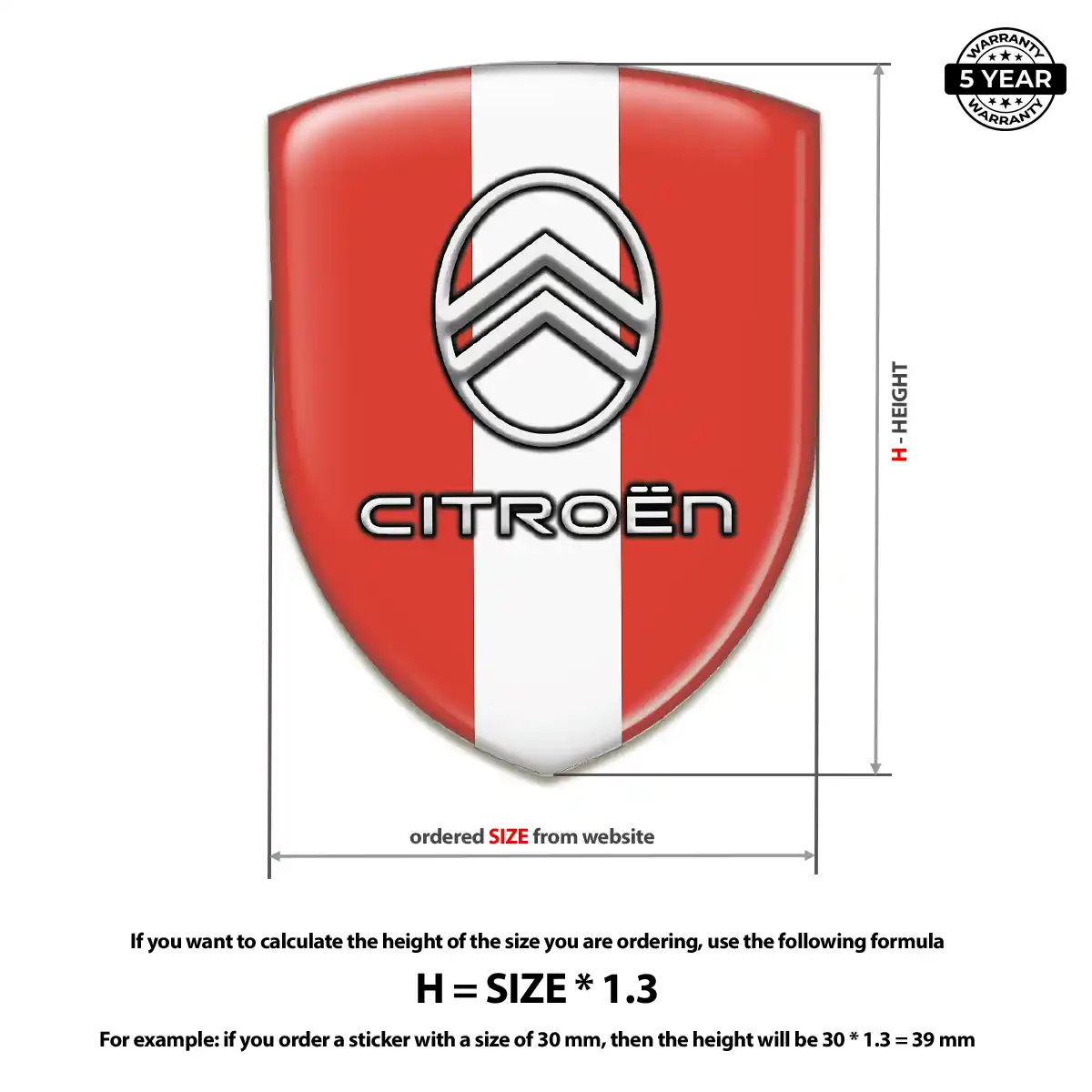 Citroen 3D Gel Sticker Elite Finish