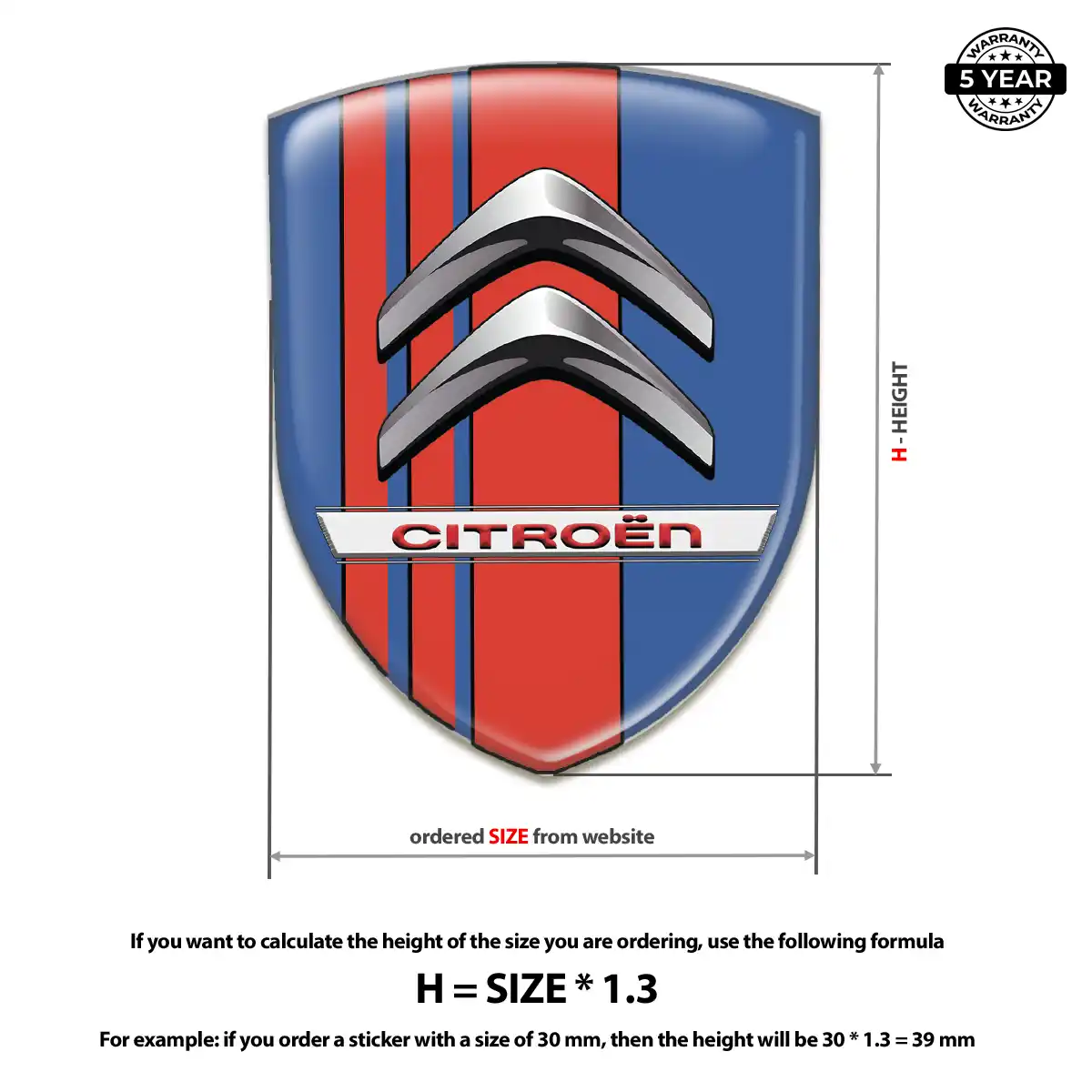 Citroen 3D Gel Sticker Exterior Luxe