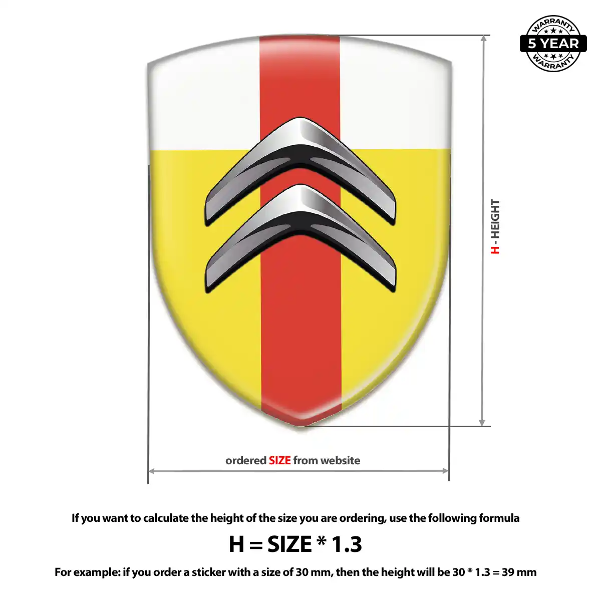 Citroen 3D Gel Sticker Interior Elegance