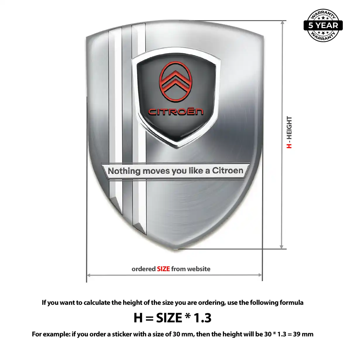 Citroen 3D Gel Sticker Noble Edition
