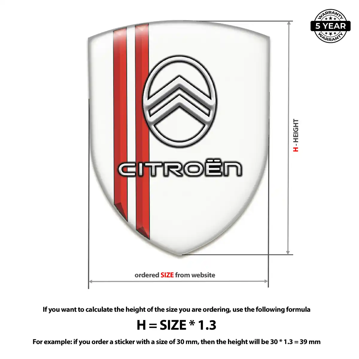 Citroen 3D Gel Sticker Opulent Line