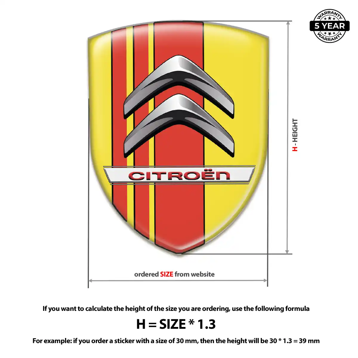 Citroen 3D Gel Sticker Outer Style