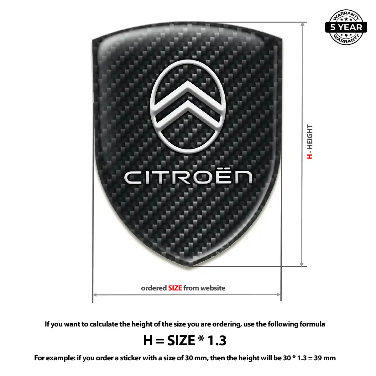 Citroen 3D Gel Sticker Prime Quality