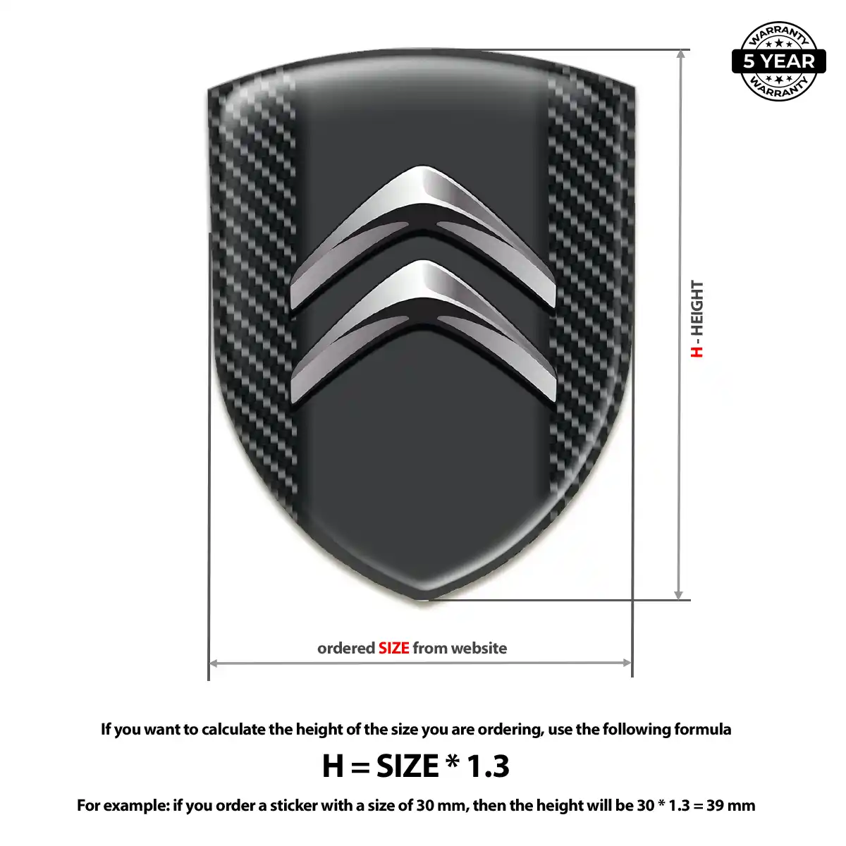 Citroen 3D Gel Sticker Resin Elite
