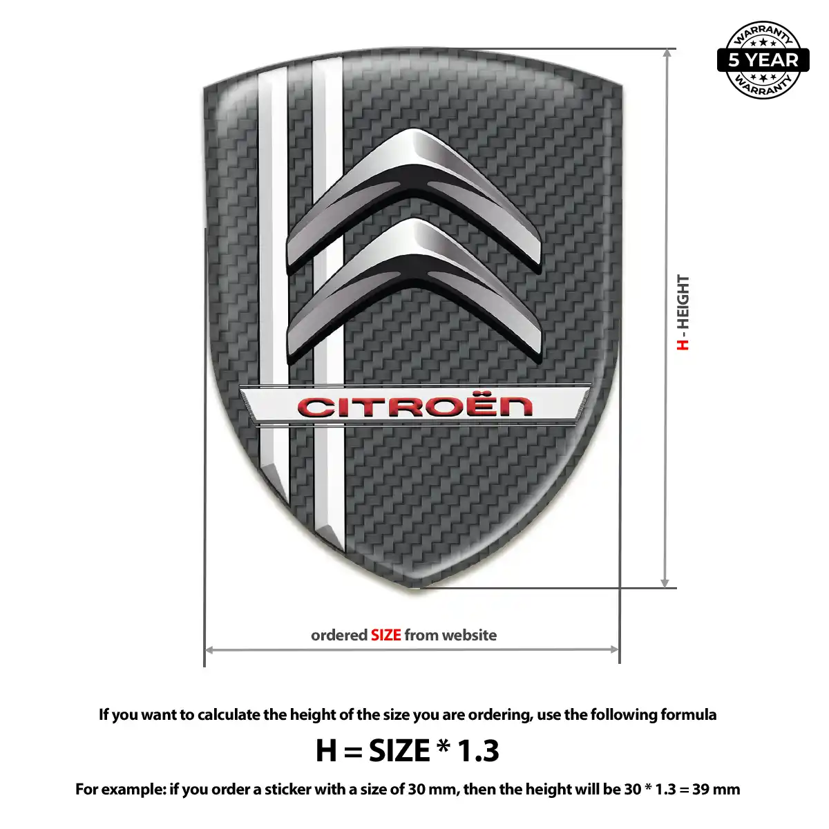 Citroen 3D Gel Sticker Resin Luxe
