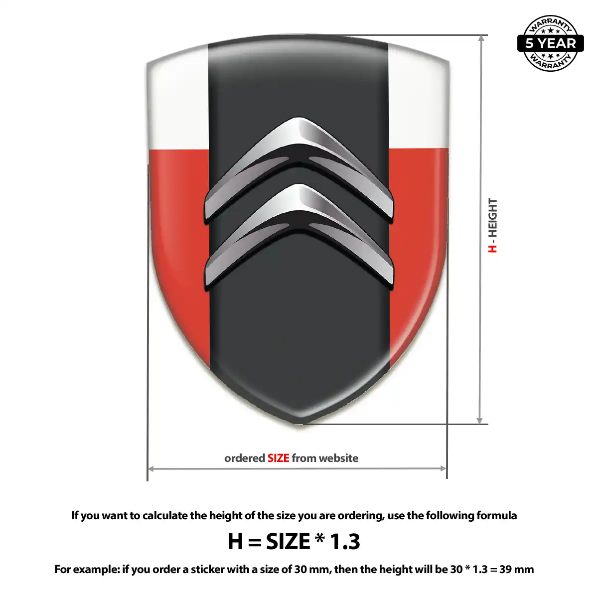Citroen 3D Gel Sticker Signature Grade