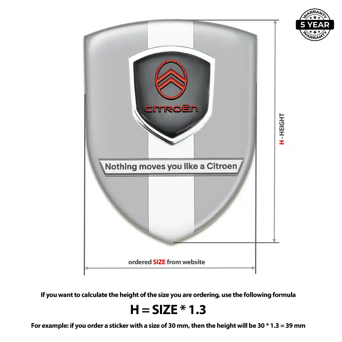 Citroen 3D Gel Sticker Sleek Style