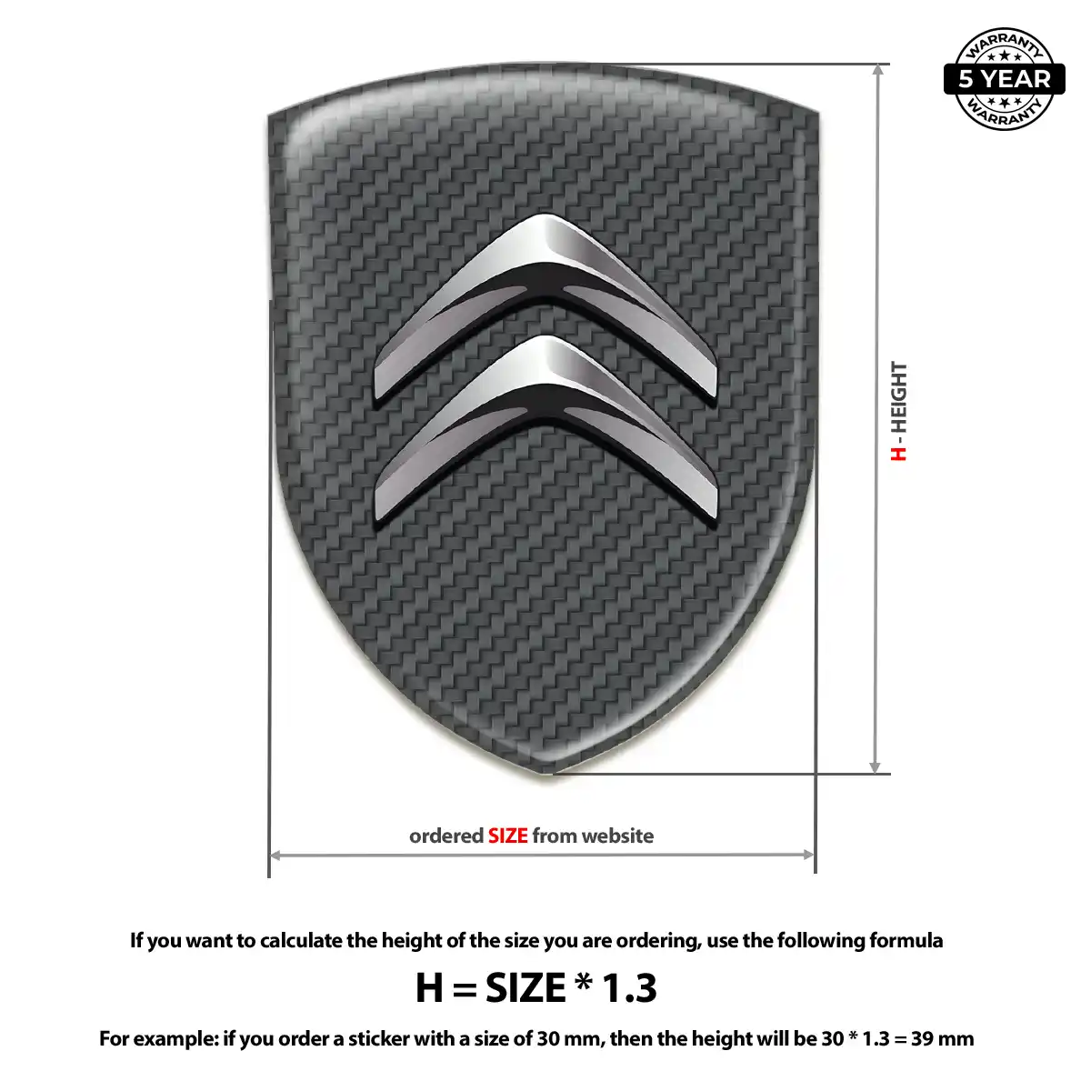 Citroen 3D Gel Sticker Superior Craft
