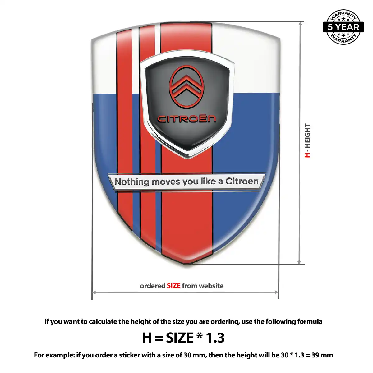 Citroen 3D Logo Sticker Deluxe Edition