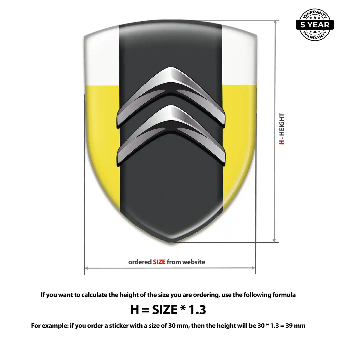 Citroen 3D Logo Sticker Elite Finish