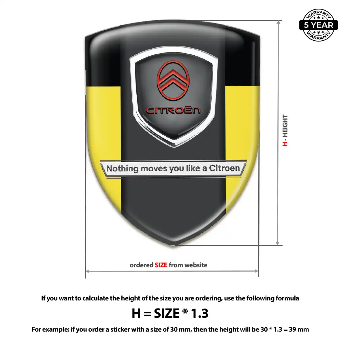 Citroen 3D Logo Sticker Exterior Luxe