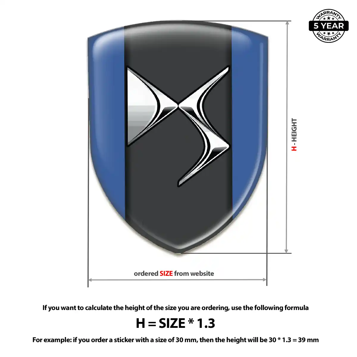 Citroen 3D Logo Sticker Interior Luxe