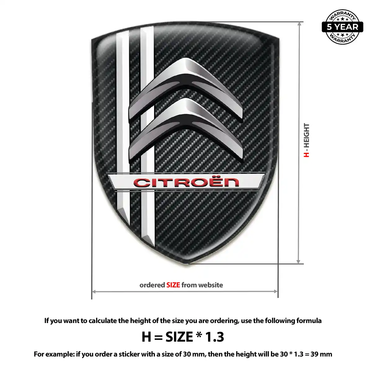 Citroen 3D Logo Sticker Opulent Line