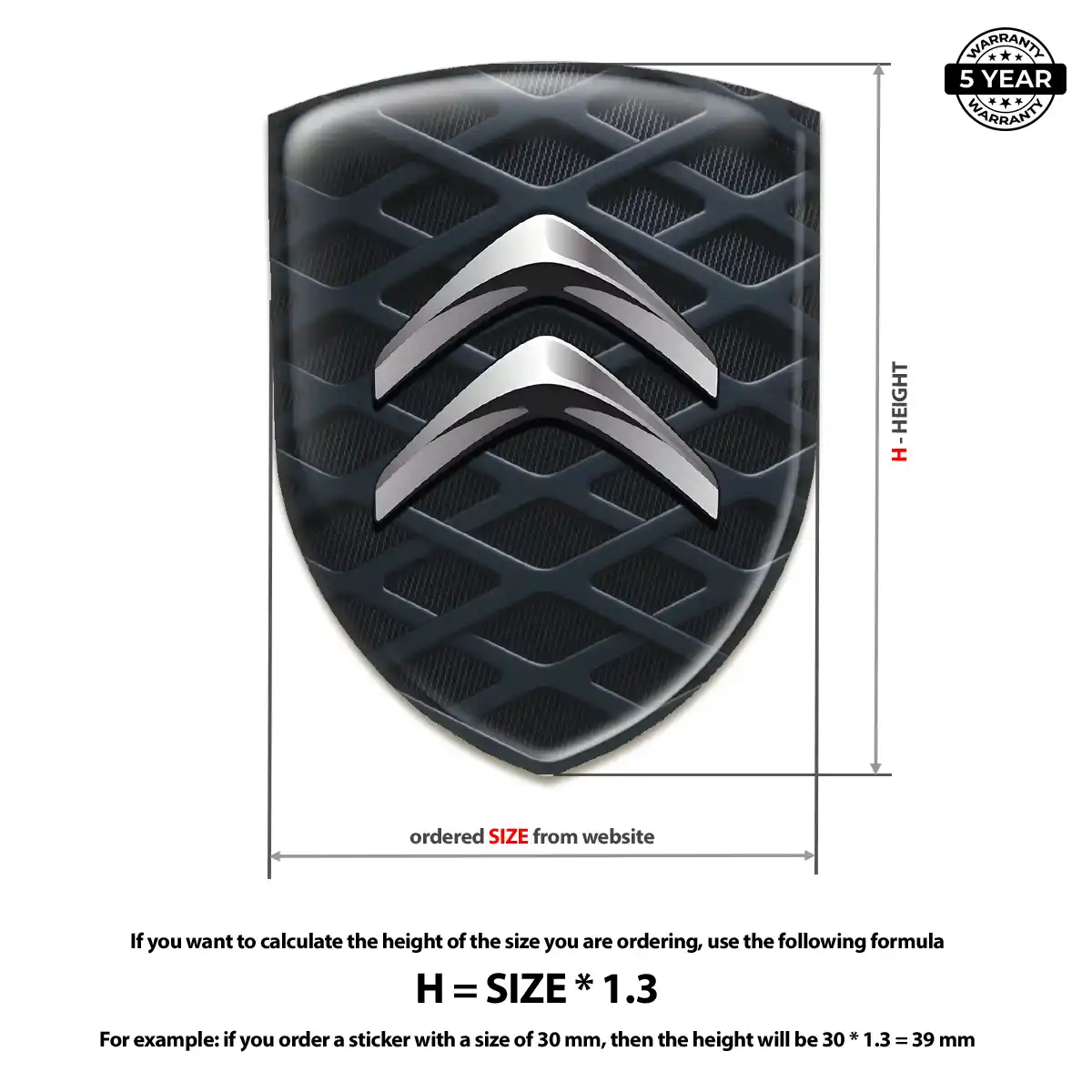 Citroen 3D Logo Sticker Outer Style