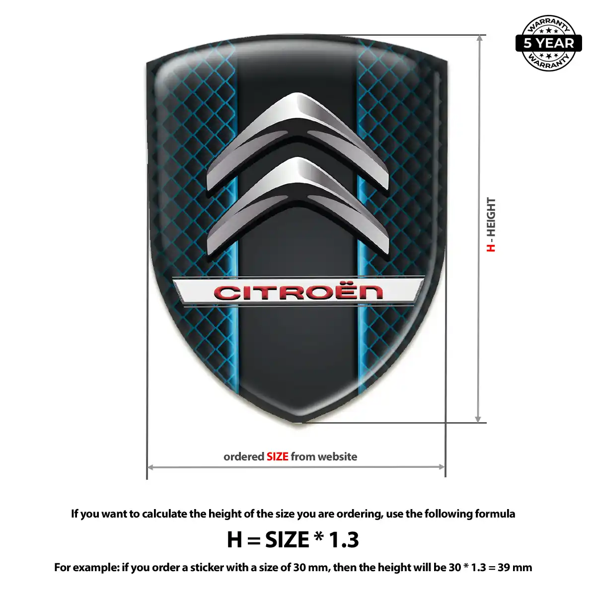 Citroen 3D Logo Sticker Resin Elite