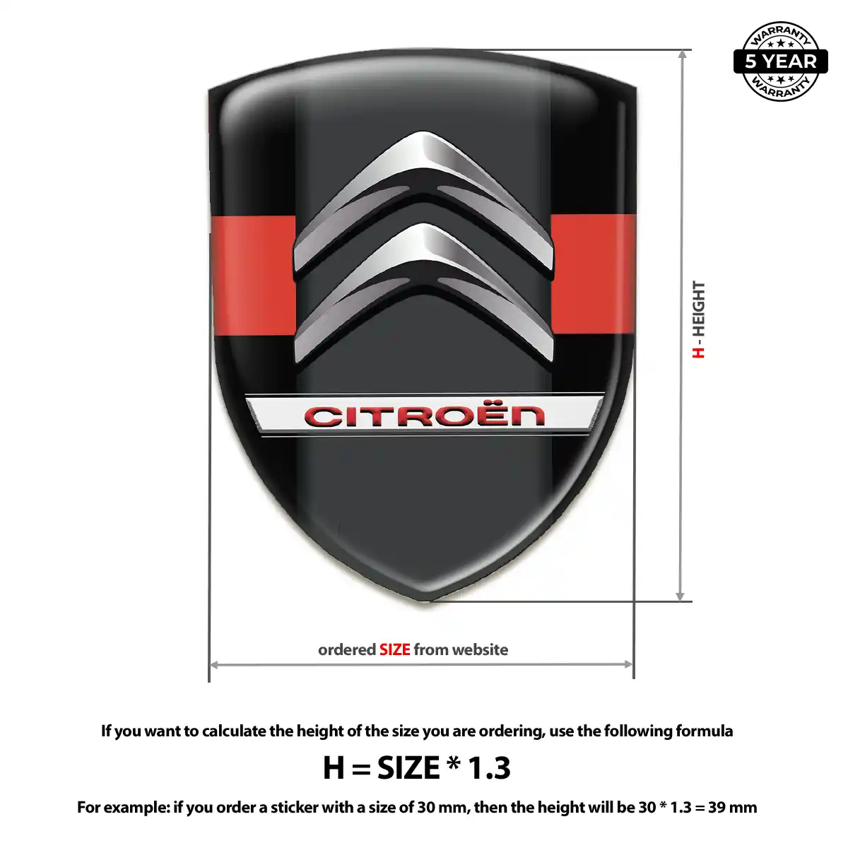 Citroen 3D Logo Sticker Signature Grade