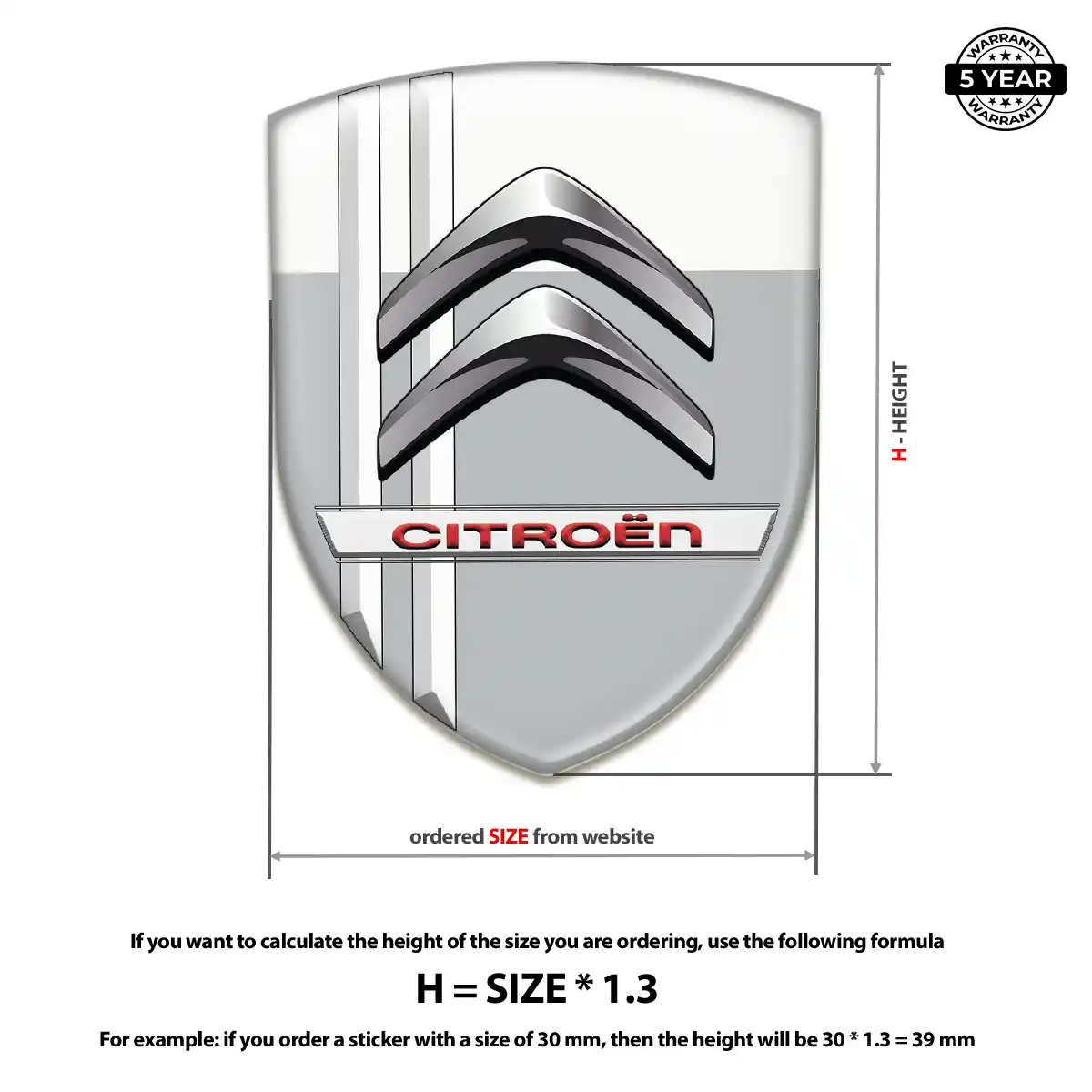 Citroen 3D Resin Sticker Cabin Style