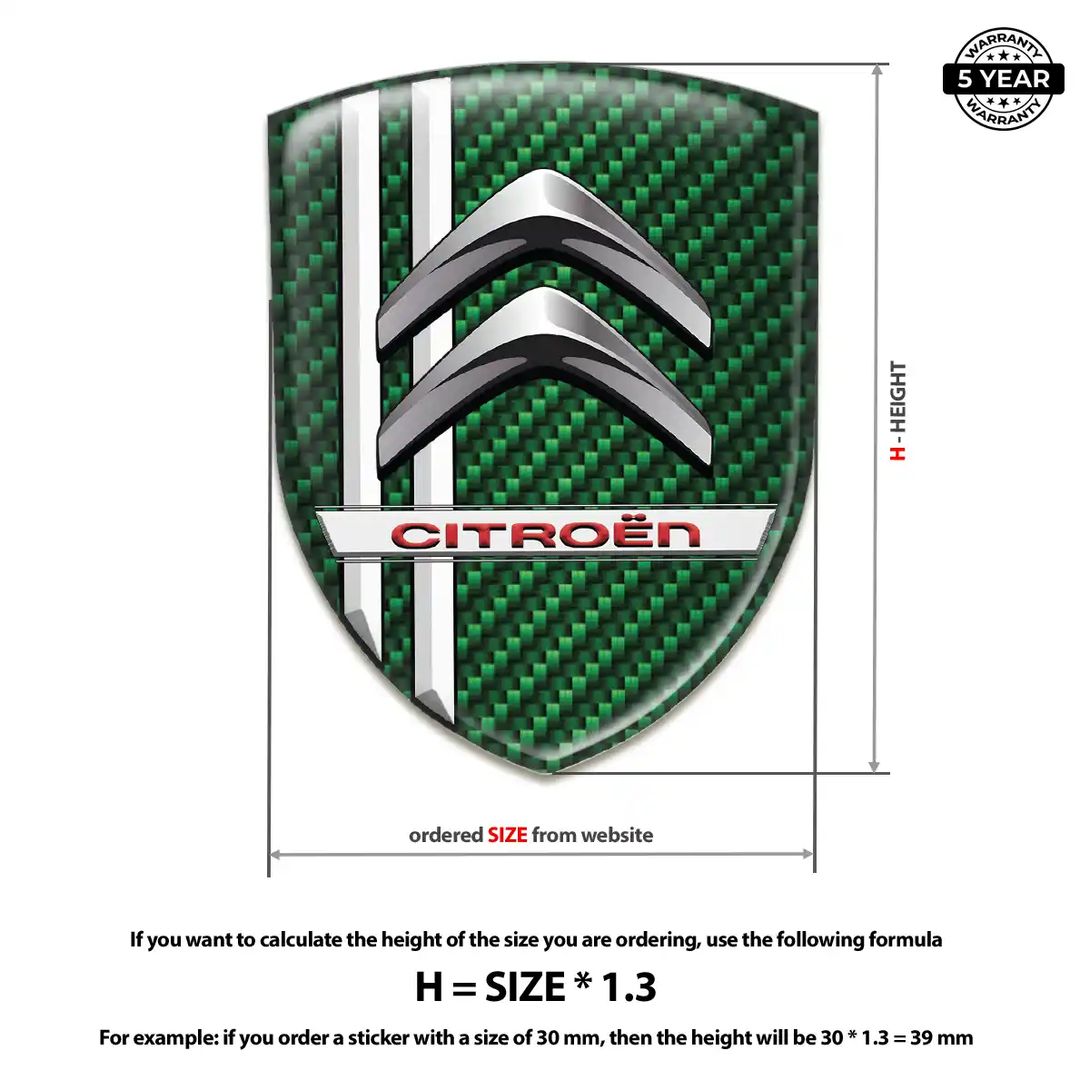 Citroen 3D Resin Sticker Deluxe Edition