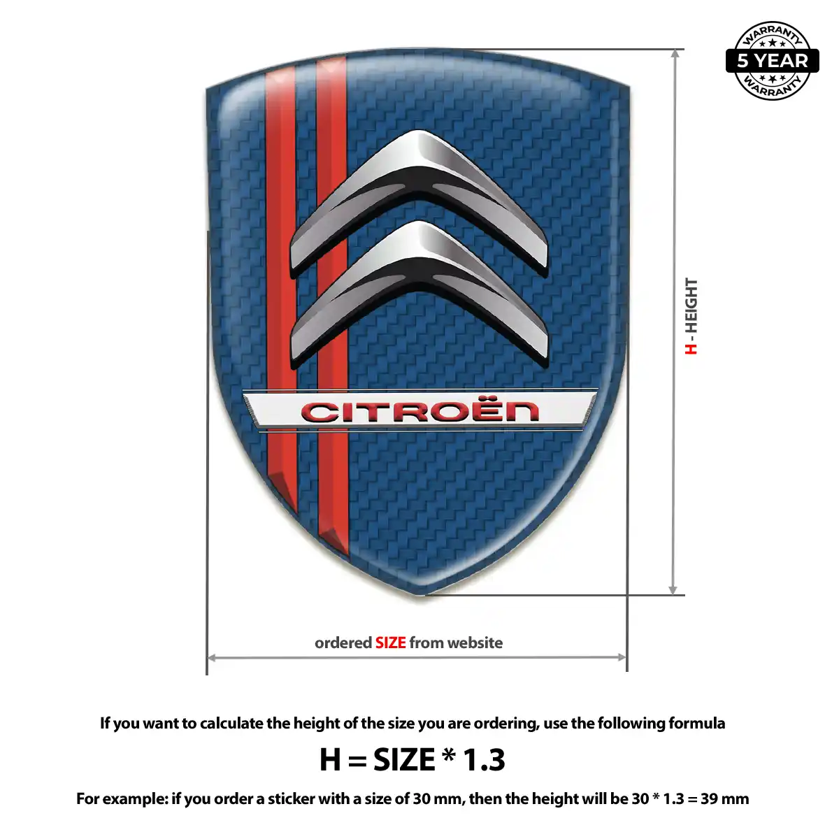 Citroen 3D Resin Sticker Elite Edition