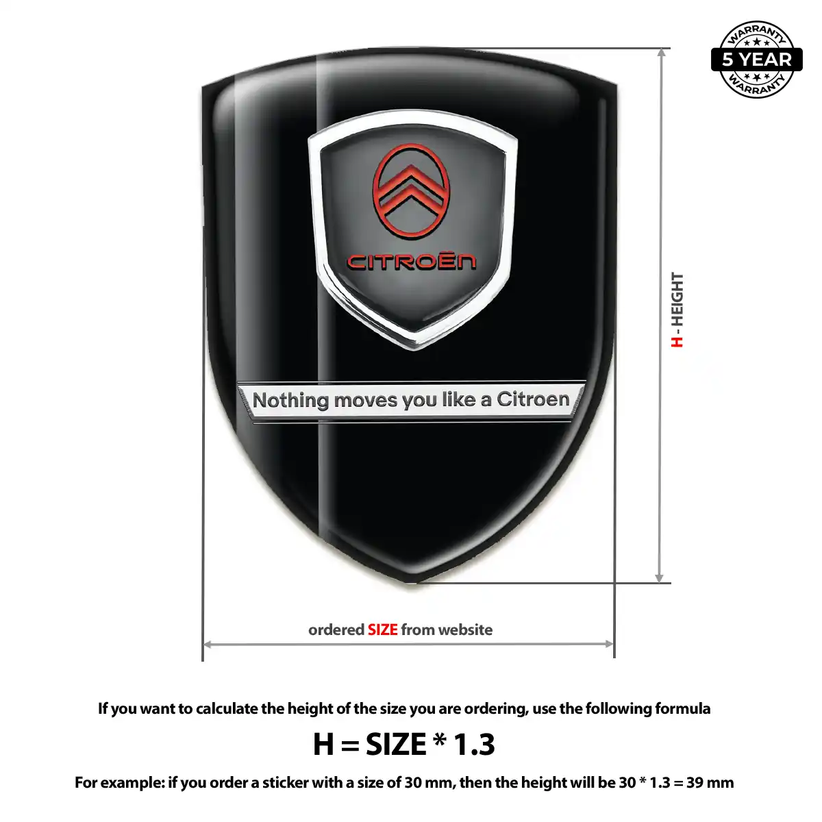 Citroen 3D Resin Sticker Elite Finish
