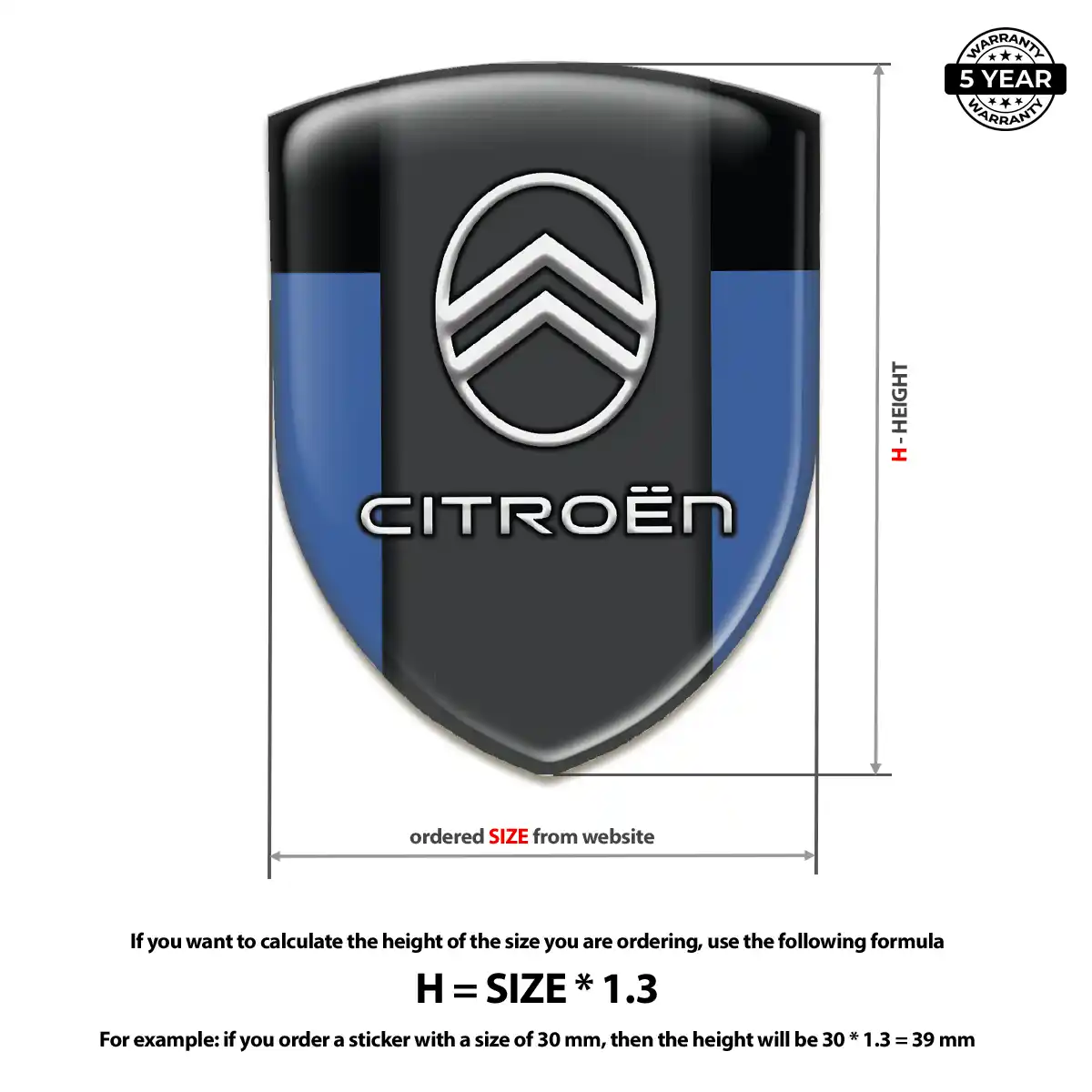 Citroen 3D Resin Sticker Exclusive Series