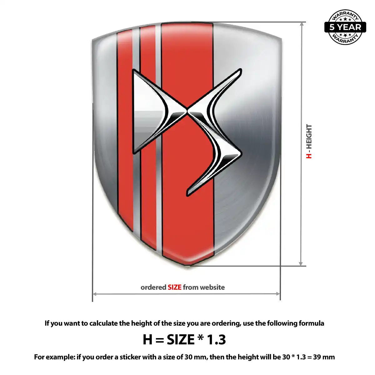 Citroen 3D Resin Sticker Exterior Luxe