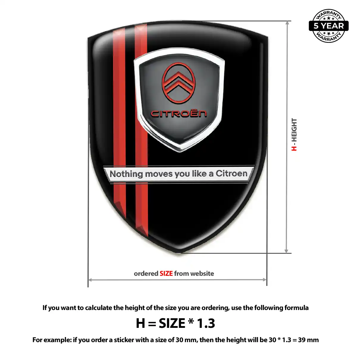 Citroen 3D Resin Sticker Interior Elegance