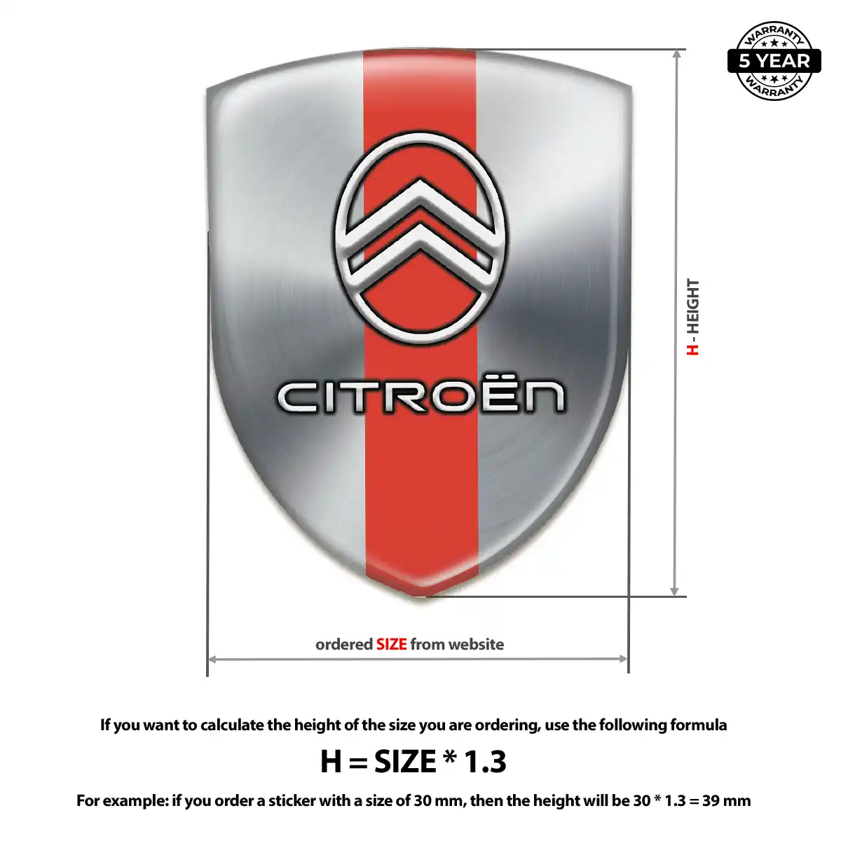 Citroen 3D Resin Sticker Noble Edition