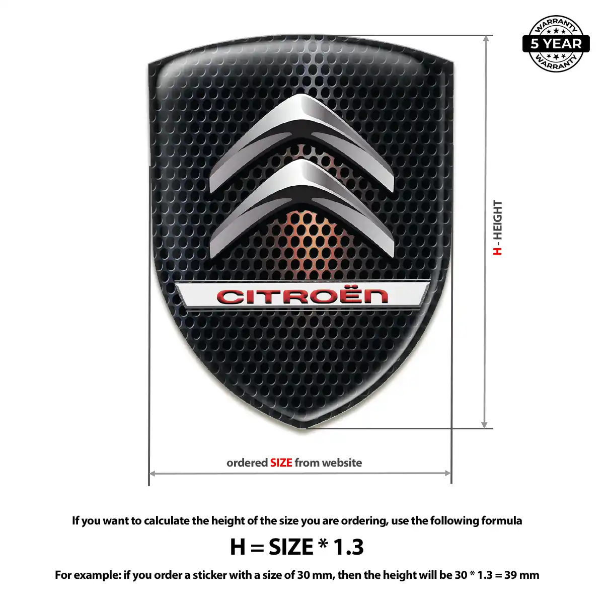 Citroen 3D Resin Sticker Outer Style