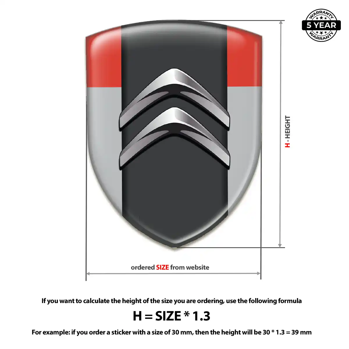 Citroen 3D Resin Sticker Premium Dome