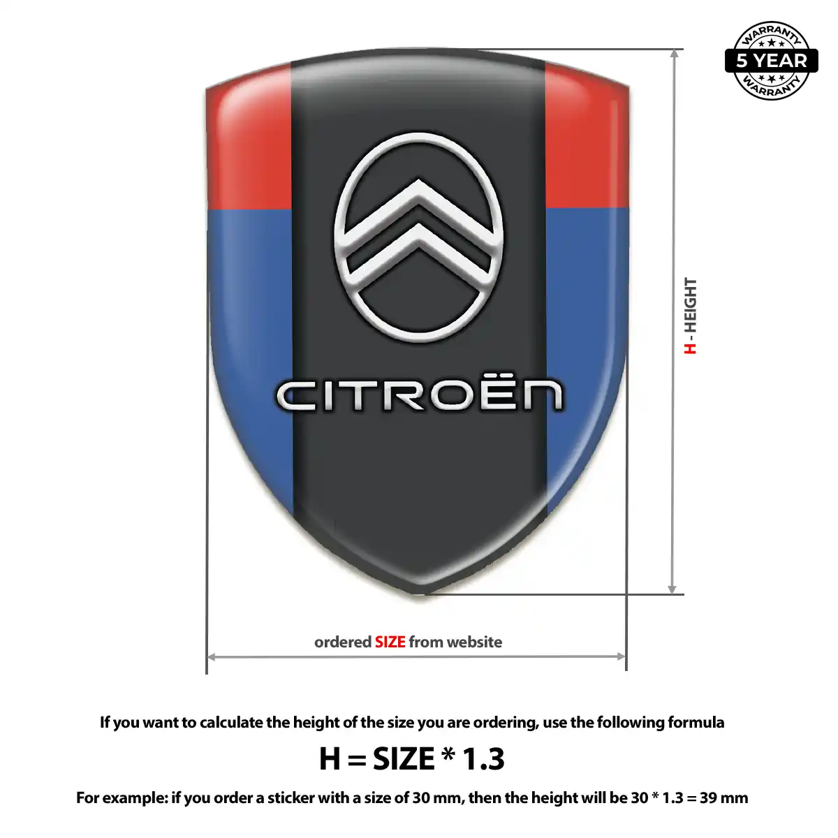 Citroen 3D Resin Sticker Prestige Line