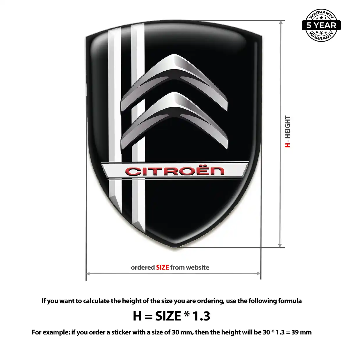 Citroen 3D Resin Sticker Prime Quality