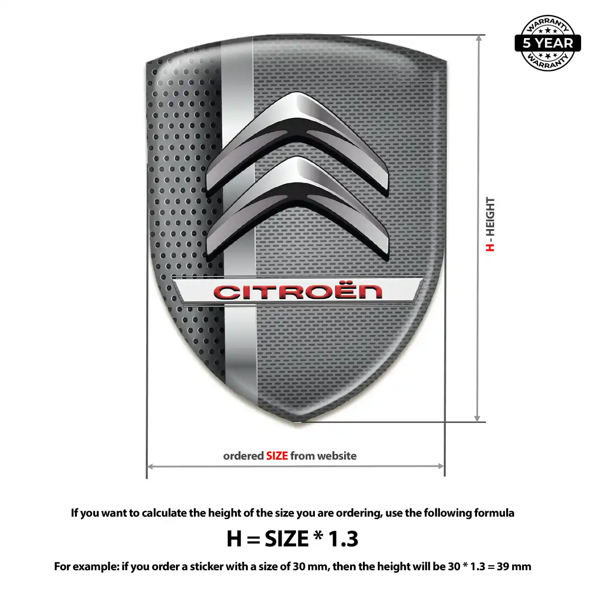 Citroen 3D Resin Sticker Refined Design