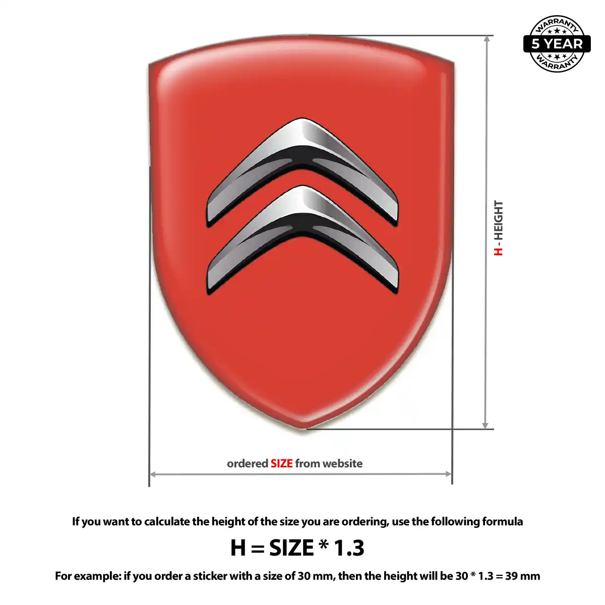 Citroen 3D Resin Sticker Resin Elite