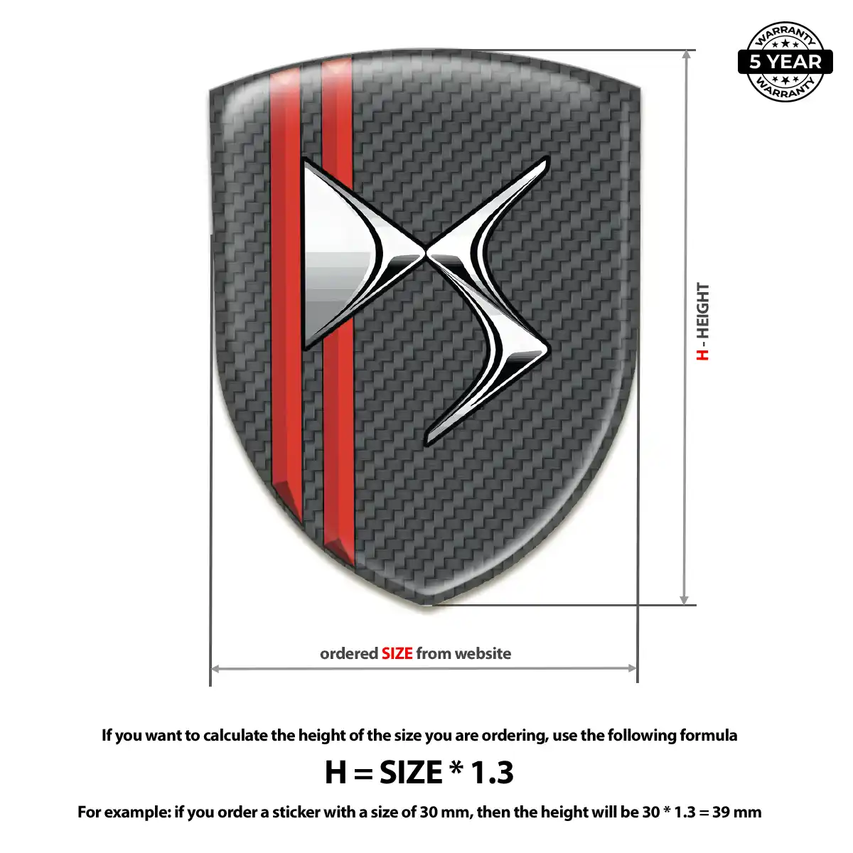 Citroen 3D Resin Sticker Resin Luxe