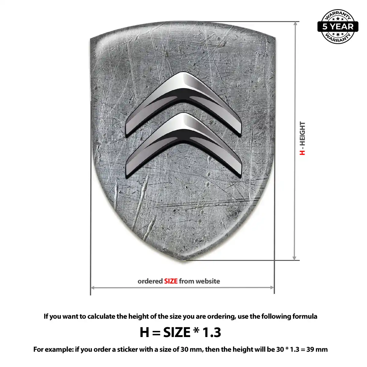 Citroen 3D Resin Sticker Sleek Style