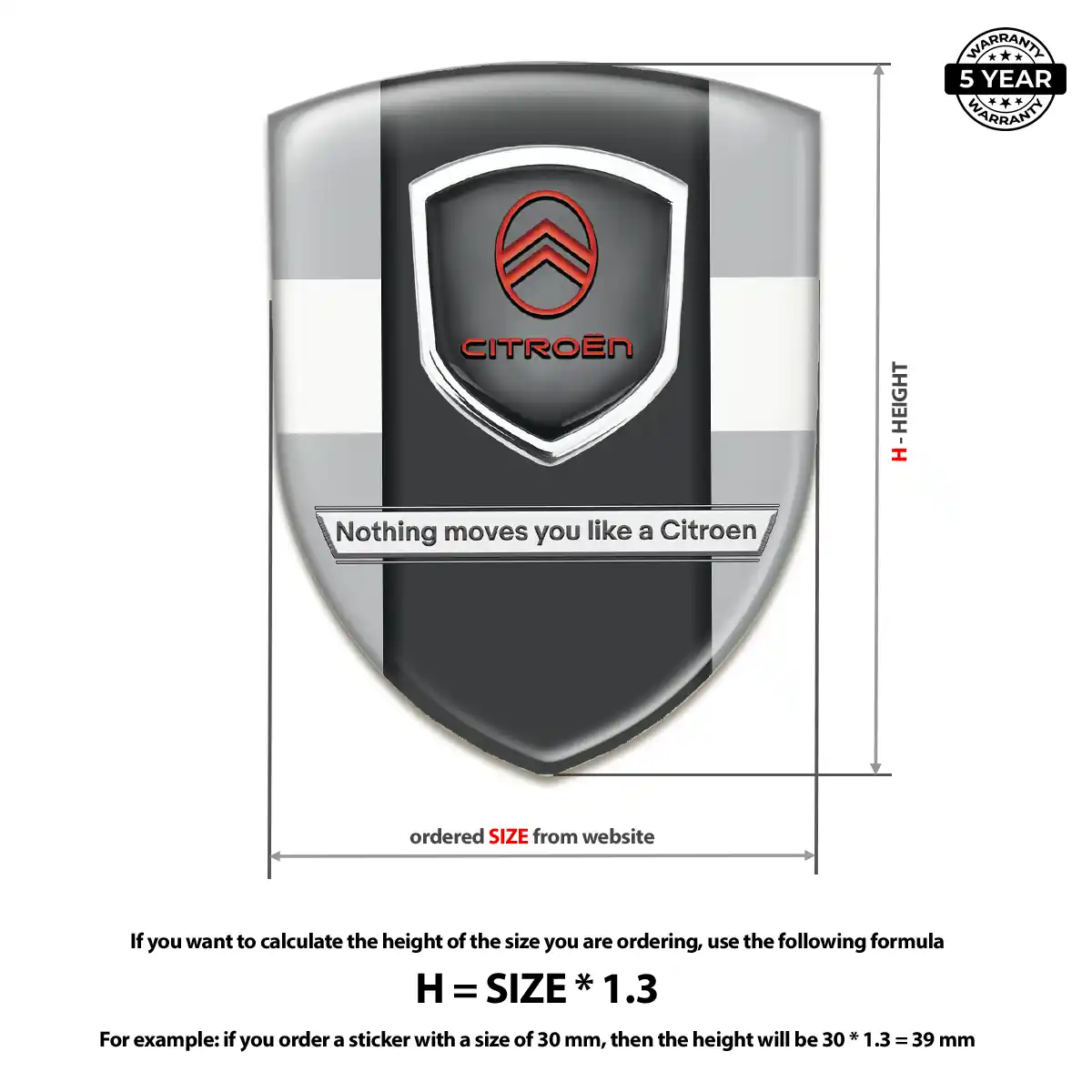 Citroen 3D Resin Sticker Superior Craft