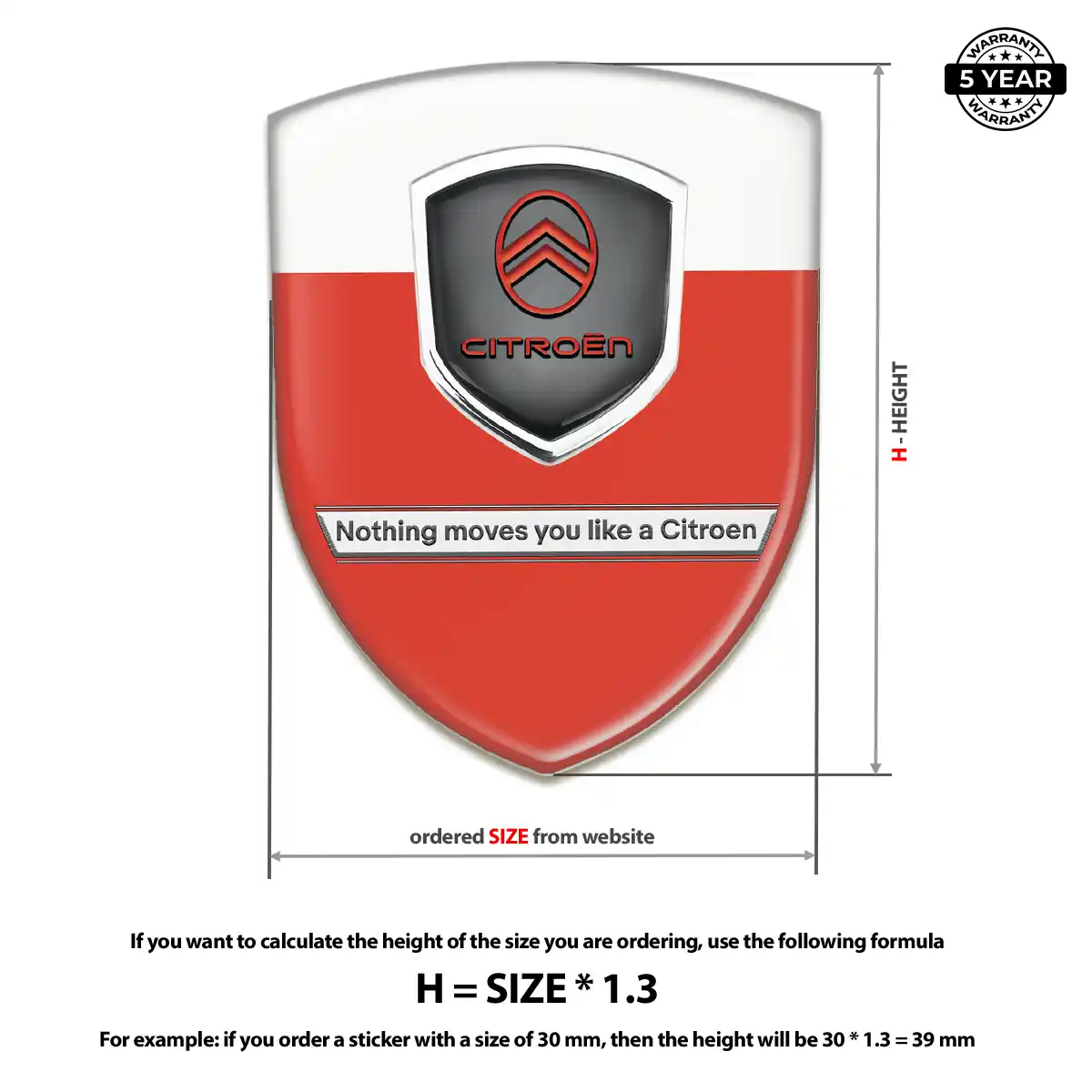 Citroen Automotive Emblem Sticker Cabin Style