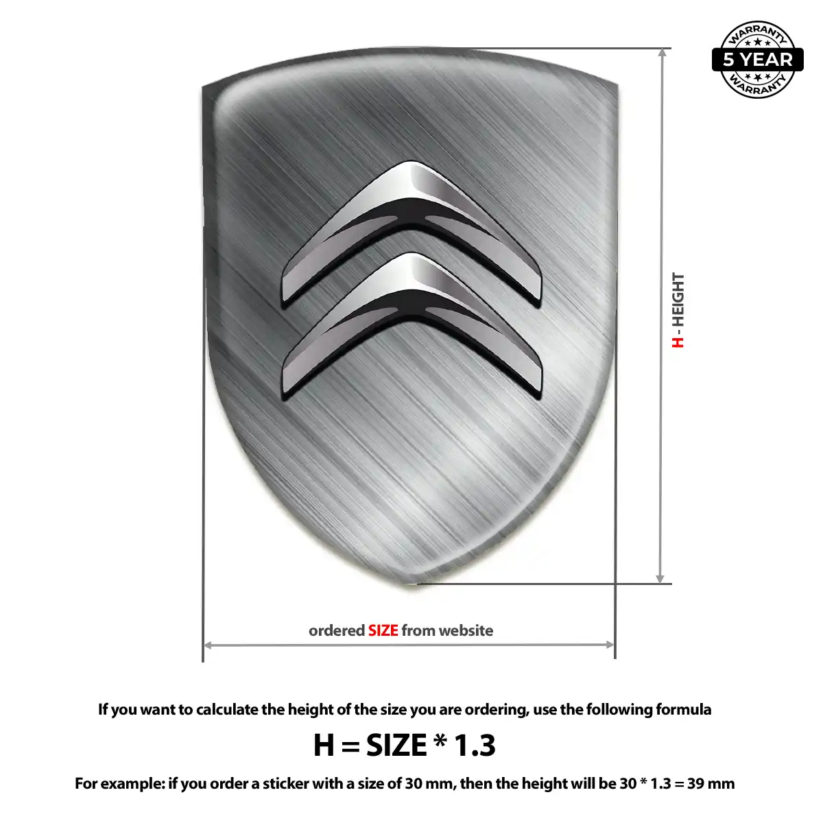 Citroen Automotive Emblem Sticker Deluxe Edition