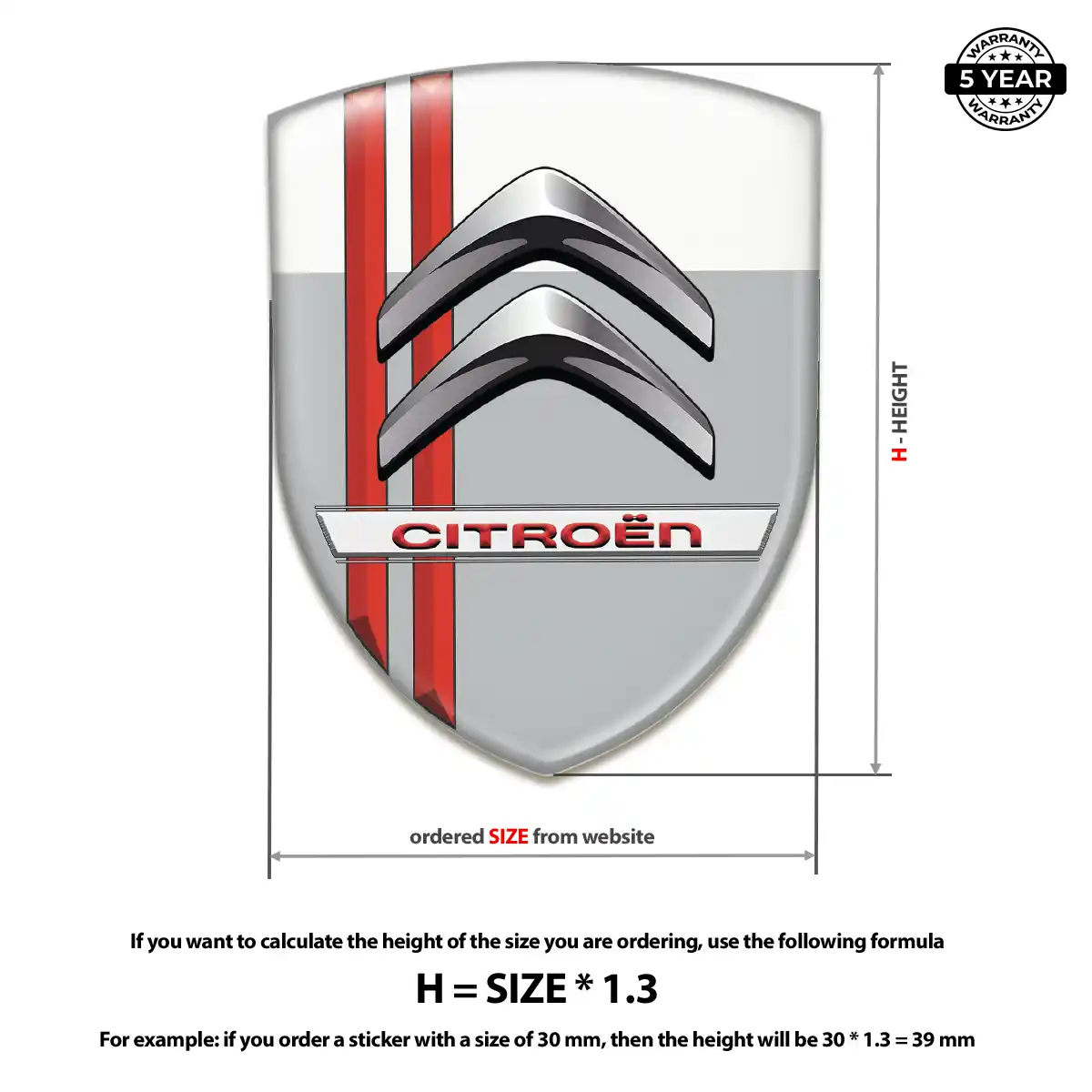 Citroen Automotive Emblem Sticker Exclusive Series