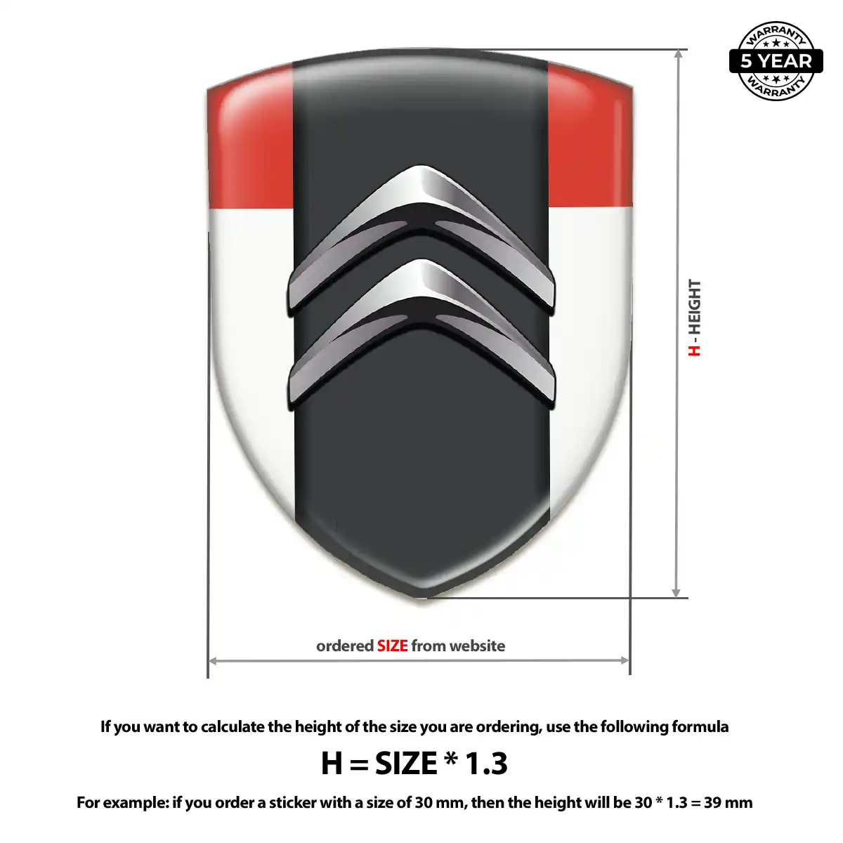 Citroen Automotive Emblem Sticker Exterior Luxe