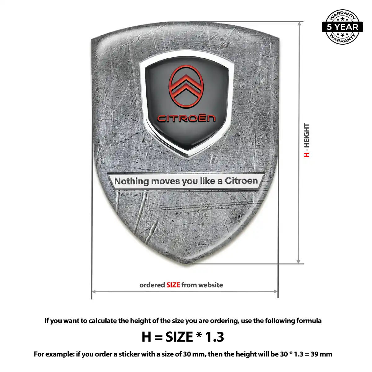 Citroen Automotive Emblem Sticker Opulent Line