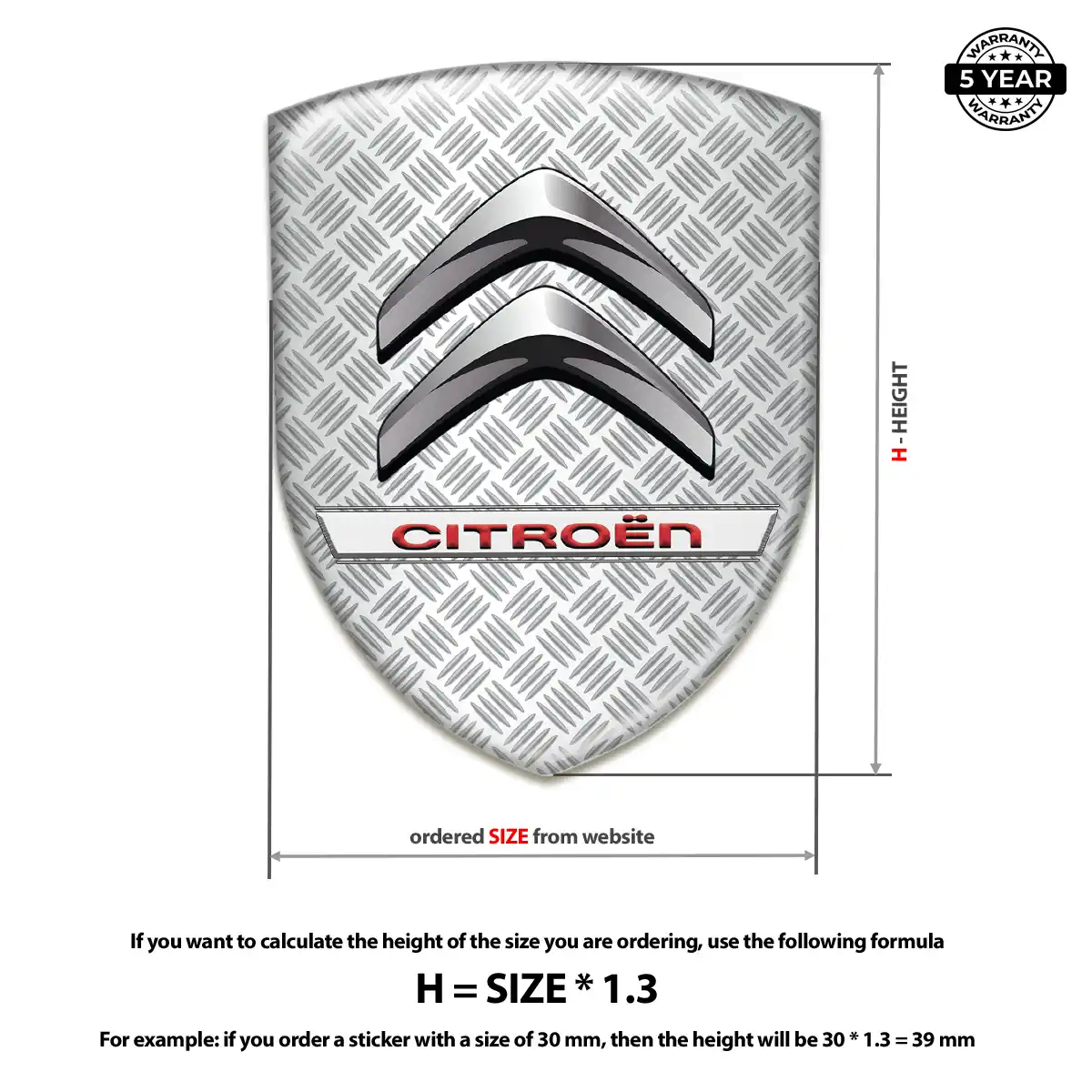 Citroen Automotive Emblem Sticker Premium Dome