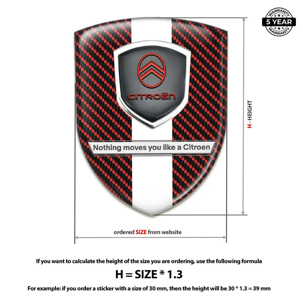 Citroen Automotive Emblem Sticker Resin Elite