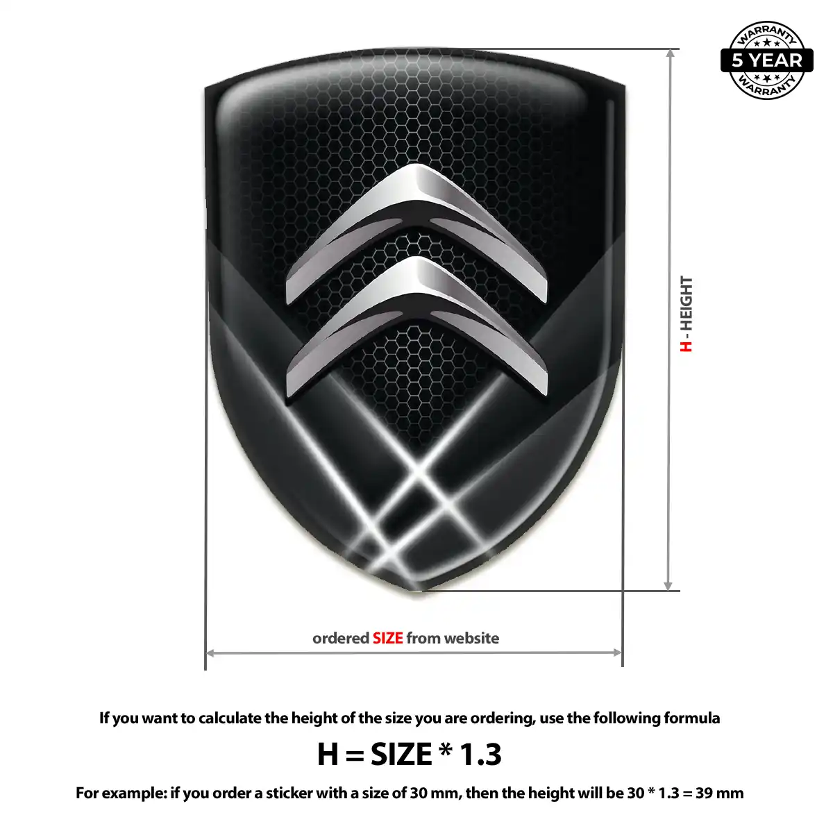 Citroen Automotive Logo Sticker Elite Edition