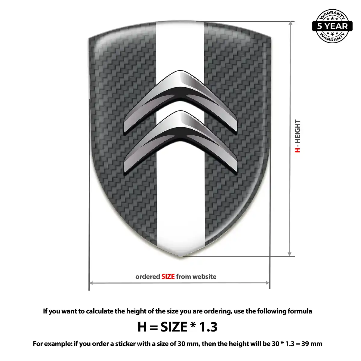 Citroen Automotive Logo Sticker Elite Finish