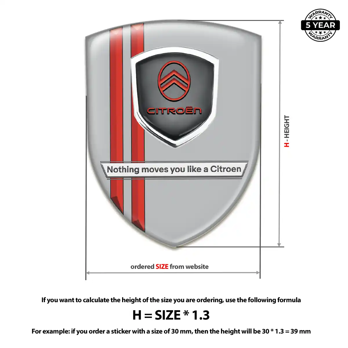 Citroen Automotive Logo Sticker Noble Edition